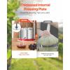 imageVEVOR 044 Gal165L Fruit Wine Press 2 Stainless Steel Barrels Manual Juice Maker Cider Apple Grape Tincture Honey Olive Oil Making Press with THandle for Outdoor Kitchen Home044 Gallon
