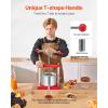 imageVEVOR 044 Gal165L Fruit Wine Press 2 Stainless Steel Barrels Manual Juice Maker Cider Apple Grape Tincture Honey Olive Oil Making Press with THandle for Outdoor Kitchen Home08 Gallon