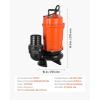 imageVEVOR 1 HP Submersible Trash Pump 5000 GPH 120V Cast Iron Submersible Sump Sewage Pump with 3 in Discharge 40 ft Max Lift Drain Dirty Clean Water for Pools Garden Pond Basement Flooded Areas