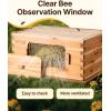 imageVEVOR 10 Frame Deep Brood Bee Hive Box Bee Box Dipped in 100 Beeswax Langstroth Beehive Kit with 10 Frames and Foundations Sheets and Transparent Acrylic Windows for Beekeeping SupplementDeep Brood Box