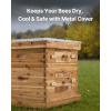 imageVEVOR 10 Frame Deep Brood Bee Hive Box Bee Box Dipped in 100 Beeswax Langstroth Beehive Kit with 10 Frames and Foundations Sheets and Transparent Acrylic Windows for Beekeeping SupplementDeep Box x 1 Medium Box x 1