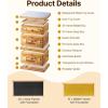 imageVEVOR 10 Frame Deep Brood Bee Hive Box Bee Box Dipped in 100 Beeswax Langstroth Beehive Kit with 10 Frames and Foundations Sheets and Transparent Acrylic Windows for Beekeeping SupplementDeep Box x 2 Medium Box x 1