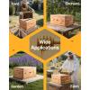 imageVEVOR 10 Frame Deep Brood Bee Hive Box Bee Box Dipped in 100 Beeswax Langstroth Beehive Kit with 10 Frames and Foundations Sheets and Transparent Acrylic Windows for Beekeeping SupplementDeep Brood Box