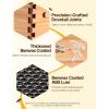 imageVEVOR 10 Frame Deep Brood Bee Hive Box Bee Box Dipped in 100 Beeswax Langstroth Beehive Kit with 10 Frames and Foundations Sheets and Transparent Acrylic Windows for Beekeeping SupplementDeep Box x 1 Medium Box x 1