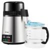 imageVEVOR 11 Gal Water Distiller 03 GalH Distilled Water Maker Machine 750W 099H Timing Set Temp Display 304 Stainless Steel Countertop Distiller Glass Carafe Cleaning Powder 3 Carbon Packs SilverSilver