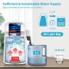 imageVEVOR 11 Gal Water Distiller 03 GalH Distilled Water Maker Machine 750W 099H Timing Set Temp Display 304 Stainless Steel Countertop Distiller Glass Carafe Cleaning Powder 3 Carbon Packs SilverWhite