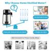 imageVEVOR 11 Gal Water Distiller 03 GalH Distilled Water Maker Machine 750W 099H Timing Set Temp Display 304 Stainless Steel Countertop Distiller Glass Carafe Cleaning Powder 3 Carbon Packs SilverSilver