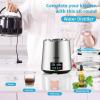 imageVEVOR 11 Gal Water Distiller 03 GalH Distilled Water Maker Machine 750W 099H Timing Set Temp Display 304 Stainless Steel Countertop Distiller Glass Carafe Cleaning Powder 3 Carbon Packs SilverSilver