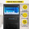 imageVEVOR 110V Countertop Ice Maker 70LB24H 350W Automatic Portable Ice Machine with 11LB Storage 36Pcs per Tray Auto Operation Blue Light Include Water Filter Drain Pipe Scoop