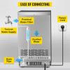 imageVEVOR 110V Countertop Ice Maker 70LB24H 350W Automatic Portable Ice Machine with 11LB Storage 36Pcs per Tray Auto Operation Blue Light Include Water Filter Drain Pipe Scoop