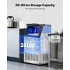imageVEVOR 110lbs24H Commercial Ice Maker Machine with 2 Water Inlets 36 Ice Cubes in 15 Minutes with 28lbs Large Storage Capacity for Bar Office Restaurant with LED Digital Display ampamp SelfCleaningWhite