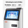 imageVEVOR 110lbs24H Commercial Ice Maker Machine with 2 Water Inlets 36 Ice Cubes in 15 Minutes with 28lbs Large Storage Capacity for Bar Office Restaurant with LED Digital Display ampamp SelfCleaningWhite