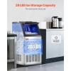 imageVEVOR 110lbs24H Commercial Ice Maker Machine with 2 Water Inlets 36 Ice Cubes in 15 Minutes with 28lbs Large Storage Capacity for Bar Office Restaurant with LED Digital Display ampamp SelfCleaningSilver