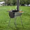 imageVEVOR 118quot Camping Wood Stove Portable Alloy Steel Tent Stove with 3000in Firebox Outdoor Heating ampamp Cooking Stove with Chimney Pipes ampamp Gloves Includes 8 Pipes for Efficient Heating