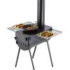 imageVEVOR 118quot Camping Wood Stove Portable Alloy Steel Tent Stove with 3000in Firebox Outdoor Heating ampamp Cooking Stove with Chimney Pipes ampamp Gloves Includes 8 Pipes for Efficient Heating
