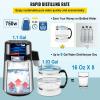 imageVEVOR 11Gal Water Distiller 03GalH Distilled Water Maker Machine 750W 099H Timing Dual Temp Display 304 Stainless Steel Countertop Distiller Glass Carafe Cleaning Powder 3 Carbon Packs RedTiming and Dual Temp Display