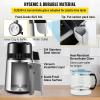 imageVEVOR 11Gal Water Distiller 03GalH Distilled Water Maker Machine 750W 099H Timing Dual Temp Display 304 Stainless Steel Countertop Distiller Glass Carafe Cleaning Powder 3 Carbon Packs RedTiming and Dual Temp Display