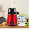 imageVEVOR 11Gal Water Distiller 03GalH Distilled Water Maker Machine 750W 099H Timing Dual Temp Display 304 Stainless Steel Countertop Distiller Glass Carafe Cleaning Powder 3 Carbon Packs RedWineRed