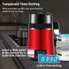 imageVEVOR 11Gal Water Distiller 03GalH Distilled Water Maker Machine 750W 099H Timing Dual Temp Display 304 Stainless Steel Countertop Distiller Glass Carafe Cleaning Powder 3 Carbon Packs RedWineRed
