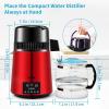 imageVEVOR 11Gal Water Distiller 03GalH Distilled Water Maker Machine 750W 099H Timing Dual Temp Display 304 Stainless Steel Countertop Distiller Glass Carafe Cleaning Powder 3 Carbon Packs RedWineRed