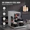 imageVEVOR 12 Cups Commercial Drip Coffee Maker Coffee Maker Machine with 3 Glass Carafes and 3 Warmer Plates Stainless Steel Pour Over Coffee Brewer for Restaurant Office Cafe3 Warmer Plates  Auto Water Intake