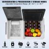 imageVEVOR 12 Volt Car Refrigerator with Ice Maker 35Liter37qt Electric Cooler Car Freezer 468 Adjustable Temperature Car Refrigerator with Casters for Camping Travel Outdoor Home38QT