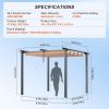 imageVEVOR 12x16 Outdoor Retractable Pergola with Canopy Aluminum Pergola with Retractable Canopy Modern Style Sun Shade for Patios Gardens Decks Backyards BeigeBeige