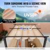 imageVEVOR 12x16 Outdoor Retractable Pergola with Canopy Aluminum Pergola with Retractable Canopy Modern Style Sun Shade for Patios Gardens Decks Backyards BeigeBeige