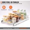 imageVEVOR 185quotWx21quotDx35quotH Pull Out Cabinet Organizer Heavy Duty Slide Out Pantry Shelves ChromePlated Steel Roll Out Drawer Drawer Storage for Home Under Sink 20quotWx22quotDx7quotH Install Size for Cabinet126Wx21D