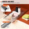 imageVEVOR 185quotWx21quotDx35quotH Pull Out Cabinet Organizer Heavy Duty Slide Out Pantry Shelves ChromePlated Steel Roll Out Drawer Drawer Storage for Home Under Sink 20quotWx22quotDx7quotH Install Size for Cabinet126Wx21D