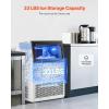imageVEVOR 200lbs24H Commercial Ice Maker Machine with Drain Pump 66lbs Storage Capacity Ice Maker 108 Ice Cubes in 15 Minutes LED Digital Display Freestanding SelfCleaning for Bar Office RestaurantSilver