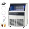 imageVEVOR 200lbs24H Commercial Ice Maker Machine with Drain Pump 66lbs Storage Capacity Ice Maker 108 Ice Cubes in 15 Minutes LED Digital Display Freestanding SelfCleaning for Bar Office RestaurantSilver