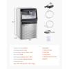 imageVEVOR 200lbs24H Commercial Ice Maker Machine with Drain Pump 66lbs Storage Capacity Ice Maker 108 Ice Cubes in 15 Minutes LED Digital Display Freestanding SelfCleaning for Bar Office RestaurantSilver