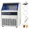 imageVEVOR 200lbs24H Commercial Ice Maker Machine with Drain Pump 66lbs Storage Capacity Ice Maker 108 Ice Cubes in 15 Minutes LED Digital Display Freestanding SelfCleaning for Bar Office RestaurantSilver
