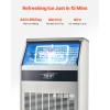 imageVEVOR 200lbs24H Commercial Ice Maker Machine with Drain Pump 66lbs Storage Capacity Ice Maker 108 Ice Cubes in 15 Minutes LED Digital Display Freestanding SelfCleaning for Bar Office RestaurantSilver