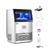 imageVEVOR 200lbs24H Commercial Ice Maker Machine with Drain Pump 66lbs Storage Capacity Ice Maker 108 Ice Cubes in 15 Minutes LED Digital Display Freestanding SelfCleaning for Bar Office RestaurantSilver