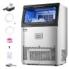 imageVEVOR 200lbs24H Commercial Ice Maker Machine with Drain Pump 66lbs Storage Capacity Ice Maker 108 Ice Cubes in 15 Minutes LED Digital Display Freestanding SelfCleaning for Bar Office RestaurantSilver