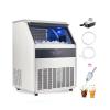 imageVEVOR 200lbs24H Commercial Ice Maker Machine with Drain Pump 66lbs Storage Capacity Ice Maker 108 Ice Cubes in 15 Minutes LED Digital Display Freestanding SelfCleaning for Bar Office RestaurantSilver