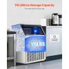 imageVEVOR 200lbs24H Commercial Ice Maker Machine with Drain Pump 66lbs Storage Capacity Ice Maker 108 Ice Cubes in 15 Minutes LED Digital Display Freestanding SelfCleaning for Bar Office RestaurantSilver