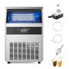 imageVEVOR 200lbs24H Commercial Ice Maker Machine with Drain Pump 66lbs Storage Capacity Ice Maker 108 Ice Cubes in 15 Minutes LED Digital Display Freestanding SelfCleaning for Bar Office RestaurantSilver