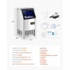 imageVEVOR 200lbs24H Commercial Ice Maker Machine with Drain Pump 66lbs Storage Capacity Ice Maker 108 Ice Cubes in 15 Minutes LED Digital Display Freestanding SelfCleaning for Bar Office RestaurantSilver