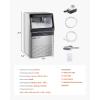 imageVEVOR 200lbs24H Commercial Ice Maker Machine with Drain Pump 66lbs Storage Capacity Ice Maker 108 Ice Cubes in 15 Minutes LED Digital Display Freestanding SelfCleaning for Bar Office RestaurantSilver