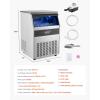 imageVEVOR 200lbs24H Commercial Ice Maker Machine with Drain Pump 66lbs Storage Capacity Ice Maker 108 Ice Cubes in 15 Minutes LED Digital Display Freestanding SelfCleaning for Bar Office RestaurantSilver