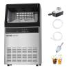 imageVEVOR 200lbs24H Commercial Ice Maker Machine with Drain Pump 66lbs Storage Capacity Ice Maker 108 Ice Cubes in 15 Minutes LED Digital Display Freestanding SelfCleaning for Bar Office RestaurantSilver