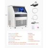 imageVEVOR 200lbs24H Commercial Ice Maker Machine with Drain Pump 66lbs Storage Capacity Ice Maker 108 Ice Cubes in 15 Minutes LED Digital Display Freestanding SelfCleaning for Bar Office RestaurantSilver