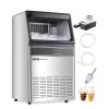 imageVEVOR 200lbs24H Commercial Ice Maker Machine with Drain Pump 66lbs Storage Capacity Ice Maker 108 Ice Cubes in 15 Minutes LED Digital Display Freestanding SelfCleaning for Bar Office RestaurantSilver