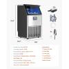 imageVEVOR 200lbs24H Commercial Ice Maker Machine with Drain Pump 66lbs Storage Capacity Ice Maker 108 Ice Cubes in 15 Minutes LED Digital Display Freestanding SelfCleaning for Bar Office RestaurantSilver