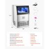 imageVEVOR 200lbs24H Commercial Ice Maker Machine with Drain Pump 66lbs Storage Capacity Ice Maker 108 Ice Cubes in 15 Minutes LED Digital Display Freestanding SelfCleaning for Bar Office RestaurantSilver
