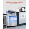 imageVEVOR 200lbs24H Commercial Ice Maker Machine with Drain Pump 66lbs Storage Capacity Ice Maker 108 Ice Cubes in 15 Minutes LED Digital Display Freestanding SelfCleaning for Bar Office RestaurantSilver