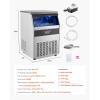 imageVEVOR 200lbs24H Commercial Ice Maker Machine with Drain Pump 66lbs Storage Capacity Ice Maker 108 Ice Cubes in 15 Minutes LED Digital Display Freestanding SelfCleaning for Bar Office RestaurantSilver